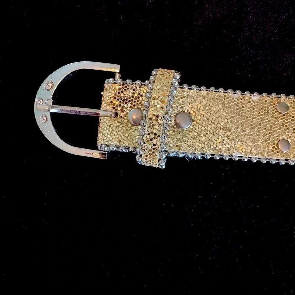 The Children's Place Gold and Silver Belt with Ornate Buckle